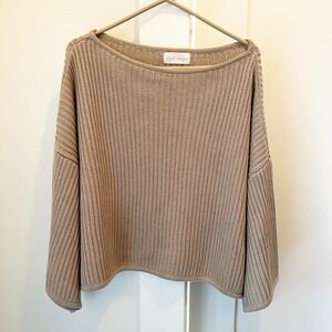 Myrah Penaloza Spirit Top Sweater Knit Small Medium Cotton Oversized Tan